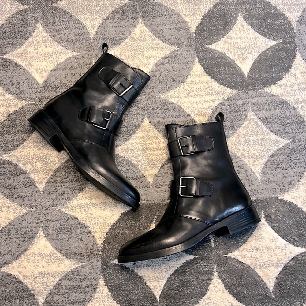 Emanuele Crast Double Buckle Italian Leather Boots